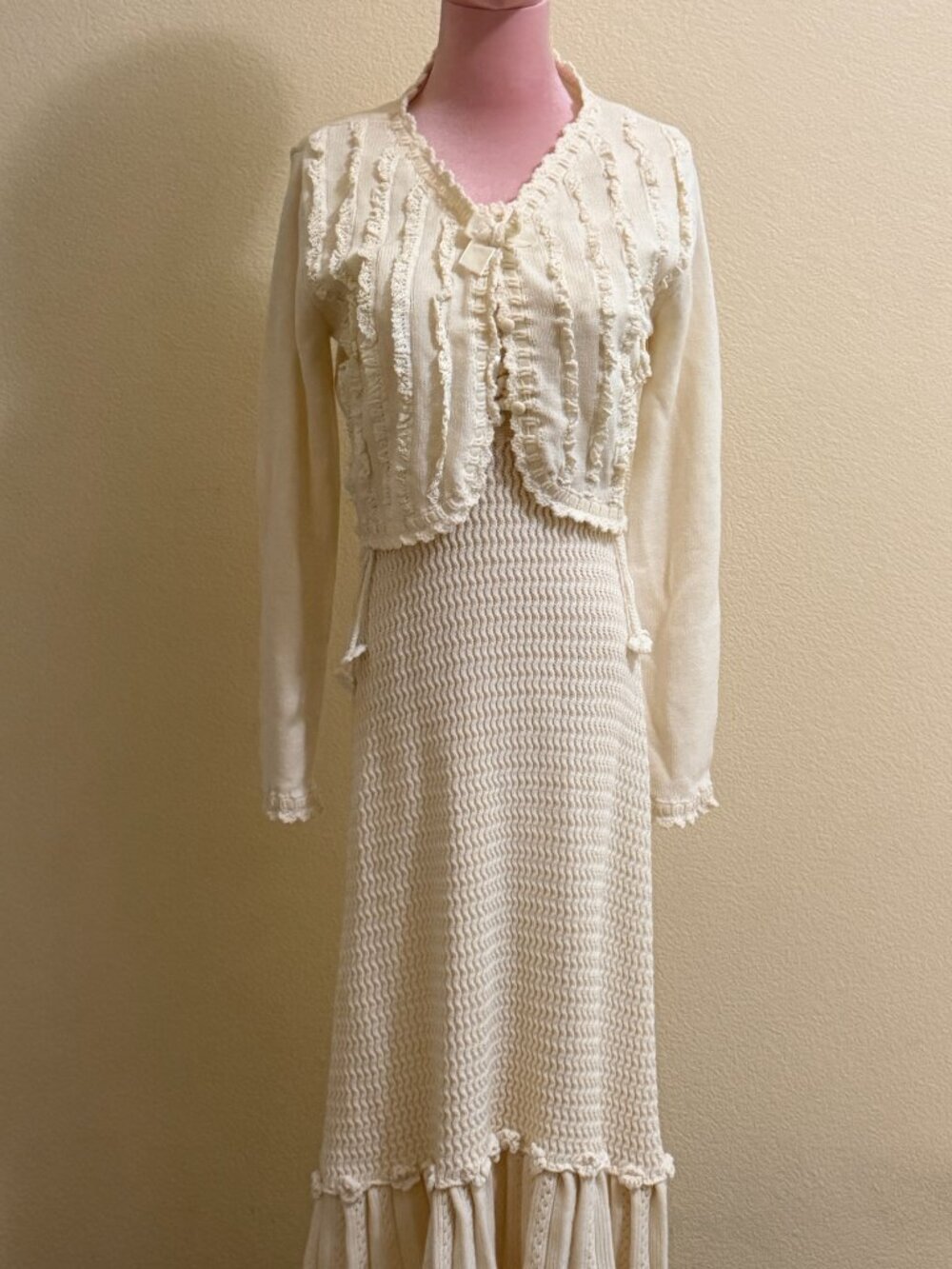 Grape Hyacinth Vine Dress & Cardigan Set (large) - Picture 3 of 6